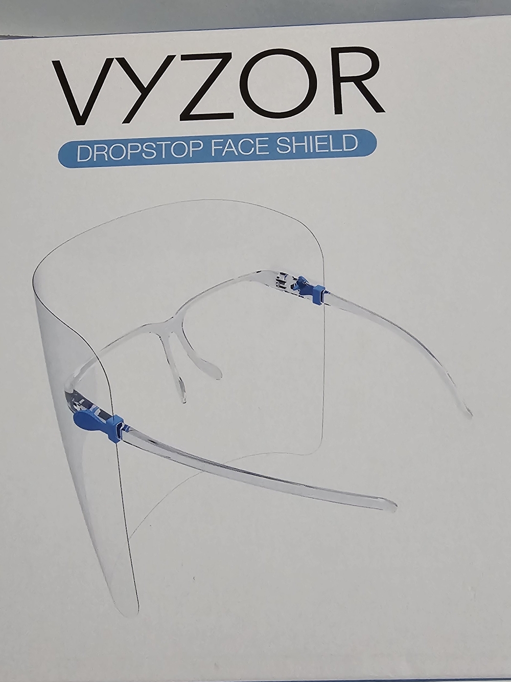 5pk Vyzor Clear Dropstop Full Face Shield with Glasses Frame